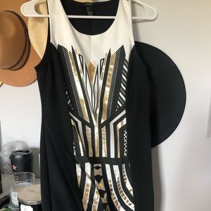 Forever 21 Black, white, and gold dress